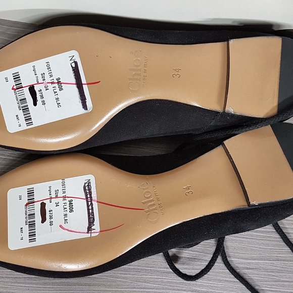 Choe 'Foster' Black Suede Lace-Up Ballet Flat Womens Size 4 / 34 - Picture 14 of 14